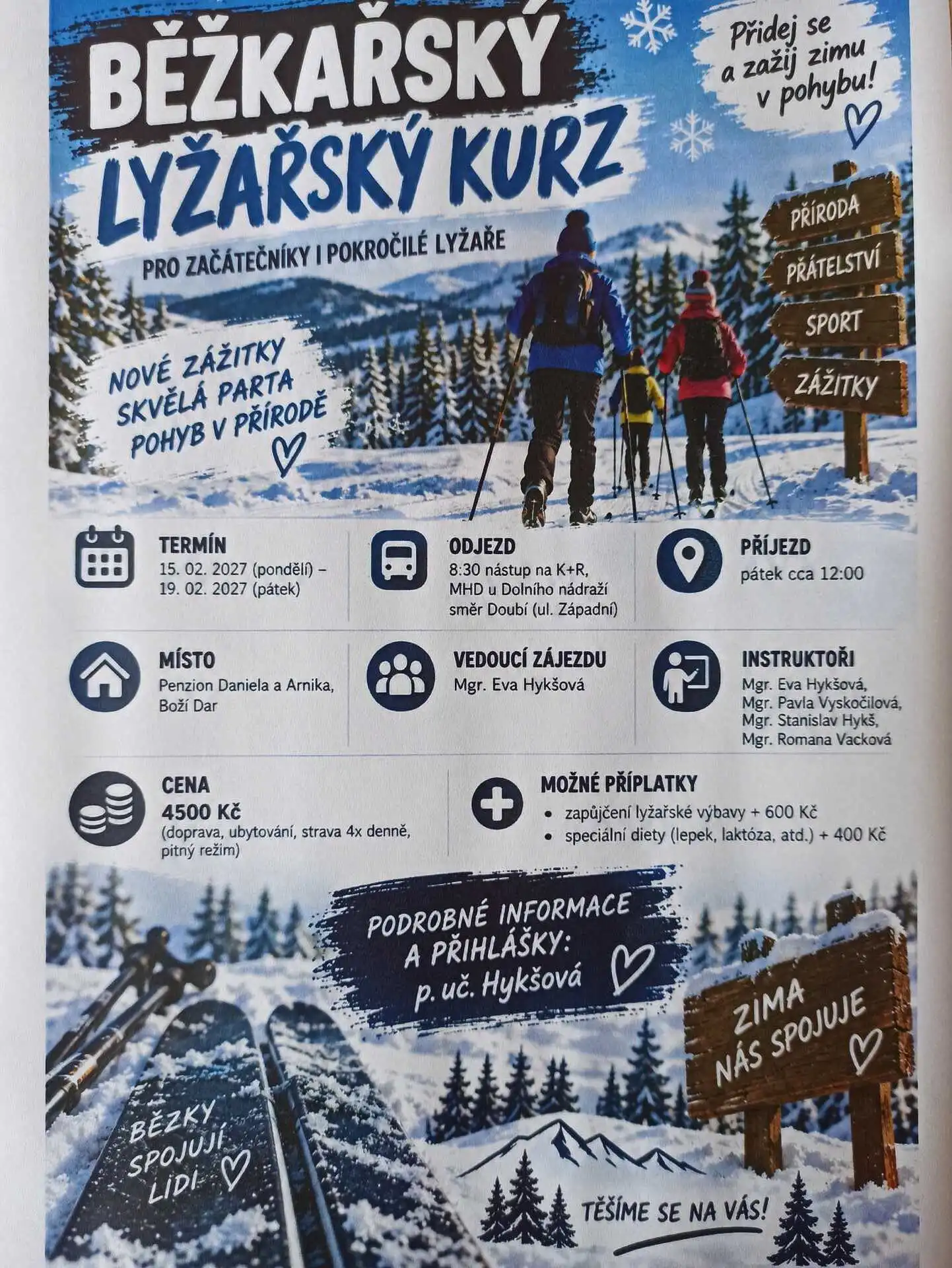 Lyžařský kurz ve školním roce 2026/2027