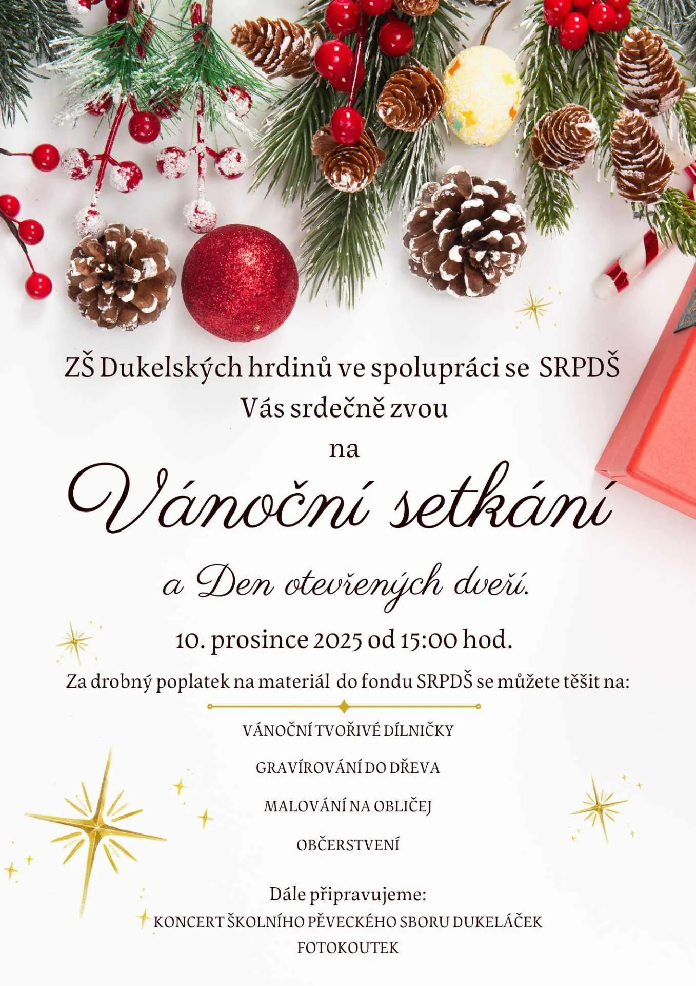 Den otevřených dveří a vánoční dílny 2025